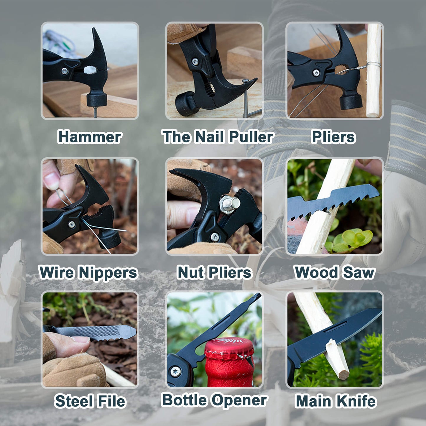 UNIO H1 Multi Tool Hammer 12 in 1 with Safety Lock