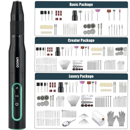 UNIOO Cordless Rotary Tool – 30,000 RPM, 6-Speed, Aluminum, Twist-Lock