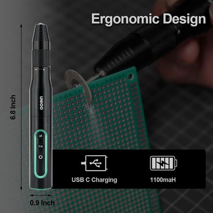 UNIOO Cordless Rotary Tool – 30,000 RPM, 6-Speed, Aluminum, Twist-Lock