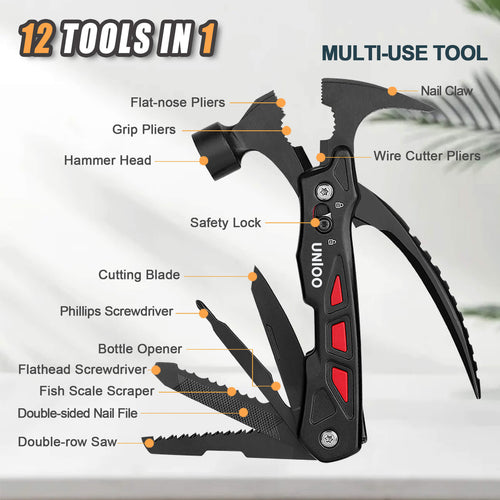 UNIO H1 Multi Tool Hammer 12 in 1  with Safety Lock
